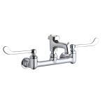 Elkay® - 8" Centerset W/M Fx w/3" Bkt Hook Spt 6" WB Handles 1/2" Offset Inlet Polished Chrome-LK940BP03T6H
