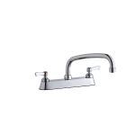 Elkay® - 8" Centerset with Exposed Deck Faucet with 10" Arc Tube Spout 2" Lever Handles Chrome-LK810AT10L2