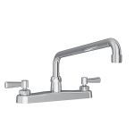 Elkay® - 8" Centerset with Exposed Deck Faucet with 12" Arc Tube Spout 2" Lever Handles Chrome-LK810AT12L2