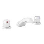 Elkay® - 8"Centerset Concealed Deck Metered Lavatory Faucet Cast Fixed Spt Push Button Handles Chrome-LK651