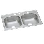 Elkay® - 22 Gauge Stainless Steel 33" x 19" x 6-1/2" 4-Hole Double Bowl Drop-in Kitchen Sink-LWDB331964