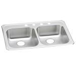 Elkay® - Celebrity® Stainless Steel 33" x 21-1/4" x 5-3/8" Equal Double Bowl Drop-in Sink-GECR3321