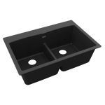 Elkay® - Quartz Classic® 33" x 22" x 10" Equal Double Bowl Drop-in Sink with Aqua Divide-ELGDLB3322