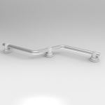 Smartbar™ - Z-Bar SmartBar™ Brushed Stainless Steel Bar with White Mounts and White Elliptical Bar Caps