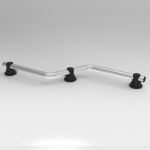 Smartbar™ - Z-Bar SmartBar™ Brushed Stainless Steel Bar with Charcoal Mounts and Charcoal Elliptical Bar Caps
