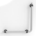 Smartbar™ - L-Bar SmartBar™ Brushed Stainless Steel Bar with Slate Mounts and Slate Elliptical Bar Caps