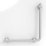 Smartbar™ - L-Bar SmartBar™ Brushed Stainless Steel Bar with White Mounts and White Elliptical Bar Caps