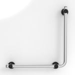 Smartbar™ - L-Bar SmartBar™ Brushed Stainless Steel Bar with Charcoal Mounts and Charcoal Elliptical Bar Caps