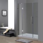 Aston Global - SDR983 Soleil Completley Frameless Alcove Hinged Shower Door with Shelves