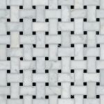 Floor & Decor - Carrara Marble Bianco Carrara Polished Marble Basketweave Tile