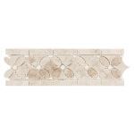 Floor & Decor - Avillano Crema Royal Thassos Floral Polished Marble Border