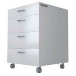 Everhutch - Nestcart Mobile Cart ADA - 33" 4 Drawer Single Pull