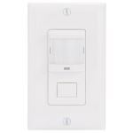 Intermatic - Model #IOS-DPBIMF-WH, Residential In-Wall Push Button PIR Occupancy Sensor, No Neutral Required