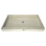 Tile Redi Sales, LLC. - Redi Base® Single Curb Shower Pan With Center Drain, 34″D x 60″W