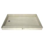 Tile Redi Sales, LLC. - Redi Base® Single Curb Shower Pan With Left Drain, 42″D x 60″W