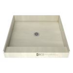 Tile Redi Sales, LLC. - Redi Base® Single Curb Shower Pan With Center Drain, 42″D x 42″W