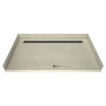 Tile Redi Sales, LLC. - 39 inch D x 72 inch W,Barrier Free Shower Pan w/Back PVC Drain,Back Trench w/Brushed Nickel Grate