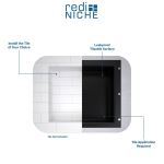 Tile Redi Sales, LLC. - Redi Niche® Double Horizontal Recessed Shelf, 32″W x 14″H x 4″D