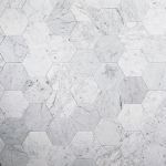 Floor & Decor - SimplInstall Bianco Carrara 6 in. Hexagon Peel and Stick Mosaic