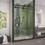 Floor & Decor - Enigma-XO Oil Rubbed Bronze Frameless Sliding Glass Shower Door