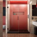 Floor & Decor - Unidoor Plus Oil Rubbed Bronze Frameless Hinged Shower Door
