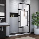 Floor & Decor - French Linea Avingnon Satin Black Single Panel Frameless Shower Screen