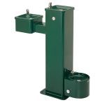 Haws Corporation - ADA Outdoor Vandal-Resistant Stainless Steel Pedestal Fountain w/Pet Fountain - 3500D