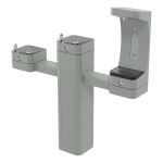 Haws Corporation - ADA Outdoor Stainless Steel Freeze-Resistant Bottle Filler and Dual Fountain - 3612FRBFA