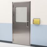 Terra Universal - Door,Pre-Hung;Manual Single Right Swing,42Wx84H,BioSafe®,304 or 316 Stainless Steel,Half Window