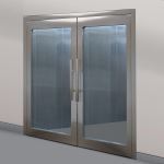 Terra Universal - Door,Pre-Hung;Manual Double Swing,72Wx84H,BioSafe®,CleanSeam™304 or 316 SS,Full Window