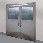 Terra Universal - Door,Pre-Hung;Manual Double Swing,72Wx84H,BioSafe®,CleanSeam™304 or 316 SS,Half Window