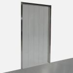 Terra Universal - Cleanroom Strip Curtain Door/Pre-Hung Frame;72x84,304 Stainless Steel Frame,Anti-Static PVC Curtains