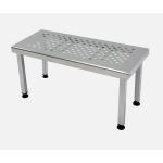 Terra Universal - Gowning Bench; 304 Stainless Steel, Perforated Top, 72Wx15.5Dx18H, Free Standing, Square Tube