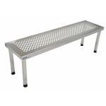 Terra Universal - Gowning Bench; 304 Stainless Steel, Perforated Top, 60Wx15.5Dx18H, Free Standing, Square Tube