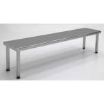 Terra Universal - Gowning Bench; 304 Stainless Steel, Solid Top, 72Wx15.5Dx18H, Free Standing, Square Tube