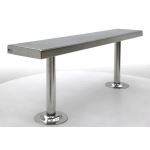 Terra Universal - BioSafe®Gowning Bench;304 Stainless Steel,Solid Top,36Wx9Dx18H,Floor Mounted,Cylindrical Base