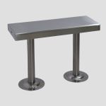 Terra Universal - BioSafe®Gowning Bench;304 Stainless Steel,Solid Top,24Wx9Dx18H,Floor Mounted,Cylindrical Base