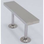 Terra Universal - Gowning Bench; 304 Stainless Steel, Solid Top, 34Wx9Dx18H, Floor-Mounted, Modular, Cylindrical Base