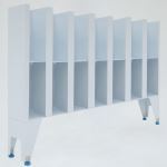 Terra Universal - Garment Dispenser Station; 14 Compartments, Single Sided, Polypropylene, 84Wx12Dx62.25H