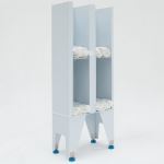 Terra Universal - Garment Dispenser Station; 16 Compartments, Double Sided, Polypropylene, 36Wx17.5Dx62.25H