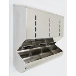 Terra Universal - Dispenser; Glove,304 or 316 Stainless Steel,24Wx8Dx24H,3 Compartments,With Catch Basin,Wall Mount