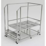 Terra Universal - Mobile Work Platform;Diamond Plated,1 Step,36x36x48,36"Deep,BioSafe,300 lbs Capacity