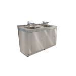 Terra Universal - Hand Washer/Dryer;BioSafe®,304 Stainless Steel,2 Sinks,Dyson AirBlade®,48Wx22Dx39H,120 V