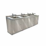 Terra Universal - Hand Washer/Dryer;BioSafe®,304 Stainless Steel,4 Sinks,Dyson AirBlade®,96Wx22Dx39H,120 V