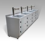 Terra Universal - Hand Washer/Dryer; BioSafe®, Polypropylene, 4 Sinks, Dyson AirBlade®, 96Wx22Dx39H, 120 V