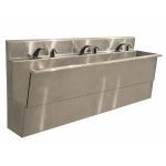 Terra Universal - WallMount Sink;BioSafe,3 Faucets,Stainless Steel Finish Faucets,71.75"Wx22.75"Dx35"H