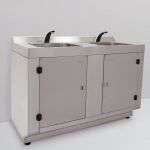 Terra Universal - Hand Washer; BioSafe®, 304 Stainless Steel, 2 Sinks, 48Wx22Dx35H, 120 V