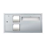 American Specialties, Inc. - 0487-L Traditional™ ADA-Compliant Toilet Tissue & Seat Cover Dispenser W/ Waste Disposal - Recessed