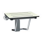 American Specialties, Inc. - 8203 Folding Shower Seat, Rectangular Solid Phenolic seat - Compact 18″ wide, White, ADA