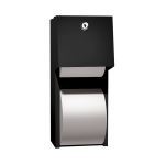 American Specialties, Inc. - 0030-41 Matte Black Toilet Tissue Dispenser, Twin Hide-A-Roll - Surface Mounted